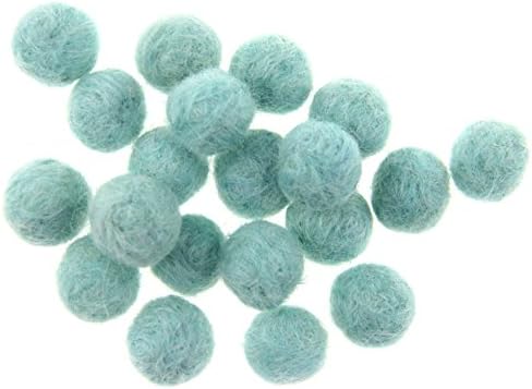 Needle Felt Balls Pure Wool Beads Dry Felted Balls 15mm Handmade DIY Crafts 20pcs (Mint) by Zasy