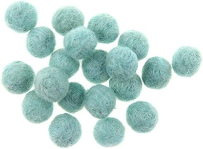 Needle Felt Balls Pure Wool Beads Dry Felted Balls 15mm Handmade DIY Crafts 20pcs (Mint) by Zasy