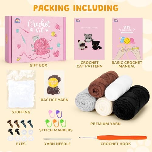 Crochet Kit for Beginners, Cat Crochet Kit for Adults Beginner - Image 2