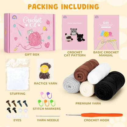 Crochet Kit for Beginners, Cat Crochet Kit for Adults Beginner - Image 2