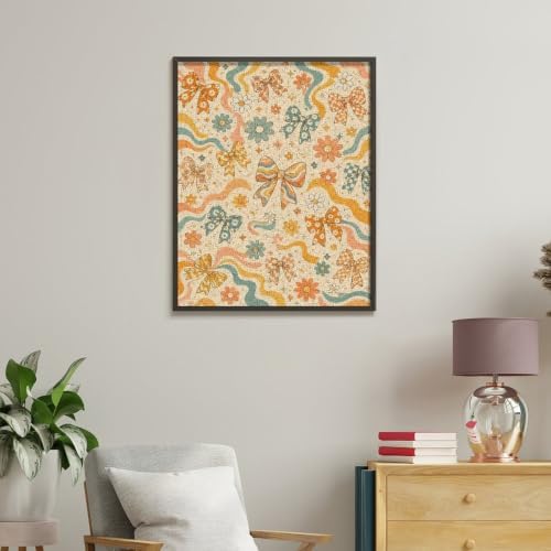Paint by Numbers Kit for Adults Beginner Art Decor Retro Floral Bows - Image 5
