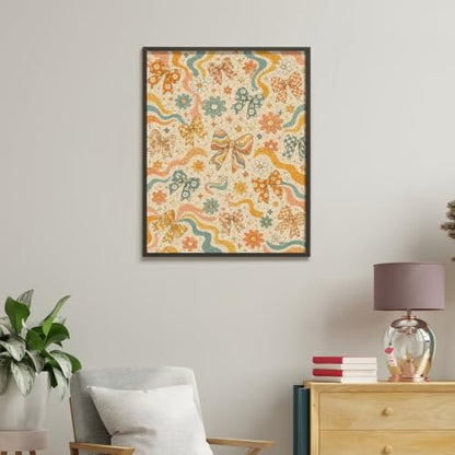 Paint by Numbers Kit for Adults Beginner Art Decor Retro Floral Bows - Image 5