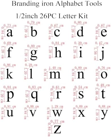 5/8" 26 Pcs Wood Burning Letter Kit, Mini Lowercase Letter Branding Iron - Image 3