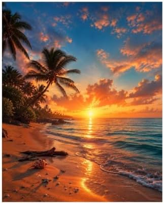 Bozfoxa Paint by Numbers Kit for Adults Beginner Tropical Sunset Art by Unknown