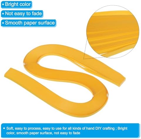 PATIKIL 600pcs Quilling Strips Paper 3/16"(5mm) 21"(54cm) Origami Paper Quilling Strip for Art DIY Hand Craft Christmas, Gold - Image 3