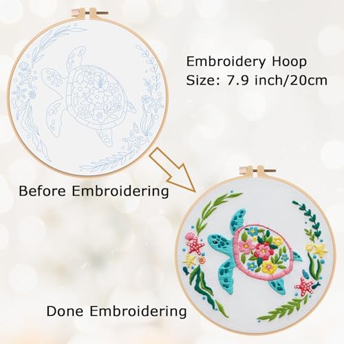 Louise Maelys Sea Turtle Embroidery Kit for Beginners - Image 4