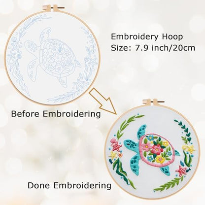 Louise Maelys Sea Turtle Embroidery Kit for Beginners - Image 4