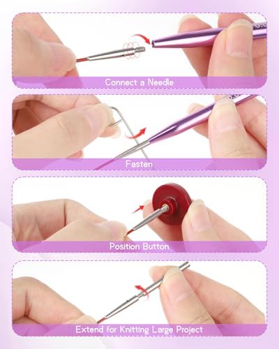Aeelike 13 Pair Interchangeable Circular Knitting Needles 3-10 mm, Purple - Image 4