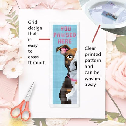 ORIGACH 6 Set Dog Cross Stitch Bookmark Kit for Beginner - Image 3