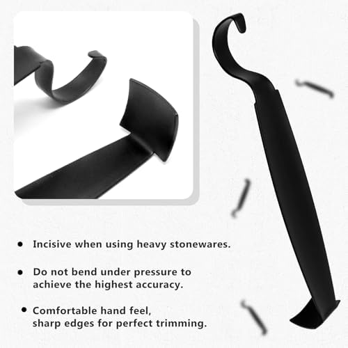 ZHMEINA Pottery Trimming Tools, Stainless Steel Pottery Tools, Double Ended Ceramic Tool for Clay and Ceramic Trim, Versatile Sharpened Trimming Tool Ceramics for Potterys and Clay Artists (2PCS) - Image 4