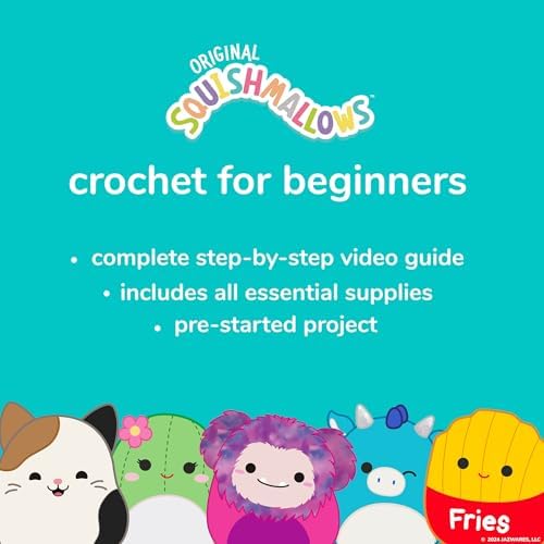 Original Squishmallows Omar the Bear Crochet Kit, Includes Yarn, Crochet Hook, Starter Hooks, Step-By-Step Tutorials, Exclusive Crochet Kit for Beginners, DIY Craft, Crochet Kits, Great Teen Gifts - Image 6
