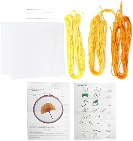 Pilipane Embroidery Starter Kit Needles Threads Transparent Printed Cloth Material Package for Adults Complete Sewing Supplies Set with Detailed Instructions for Beginners and DIY Art by Pilipane
