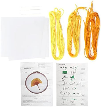Pilipane Embroidery Starter Kit Needles Threads Transparent Printed Cloth Material Package for Adults Complete Sewing Supplies Set with Detailed Instructions for Beginners and DIY Art by Pilipane