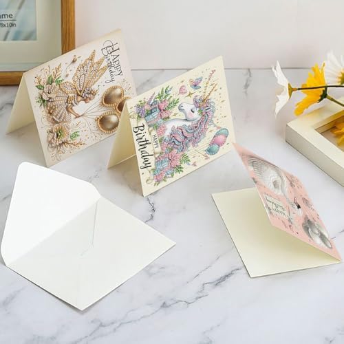 FRANDEK 6pcs Birthday Party DIY Diamond Art Greeting Cards for Adults - Image 6