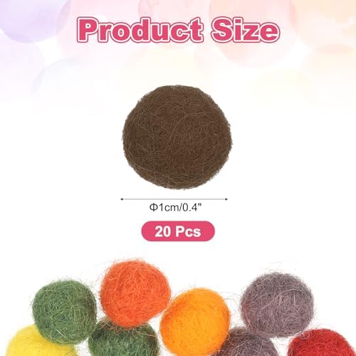 PATIKIL Wool Felt Balls Beads Wool Felting Pom 1cm 10mm Brown for Home Decor DIY Crafts Handcrafts Project Pack of 20 - Image 2