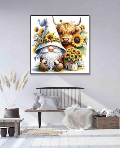 DYAIANGMU Gnome Stamped Cross Stitch Kit for Adults 13.7x13.7 inches - Image 4
