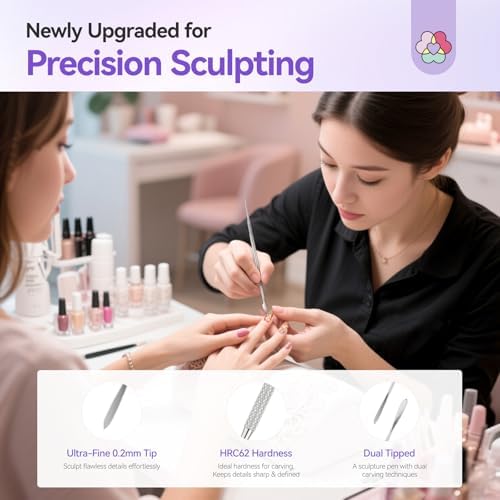 SAVILAND Dual-Head 3D Nail Art Sculpture Pen 3PCS - Image 5