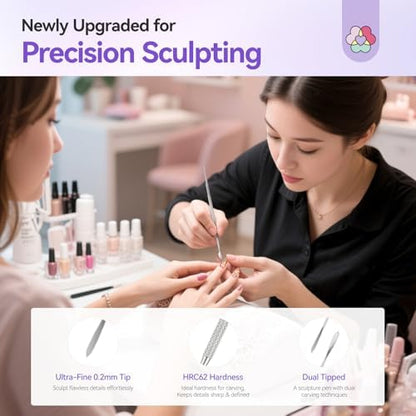 SAVILAND Dual-Head 3D Nail Art Sculpture Pen 3PCS - Image 5