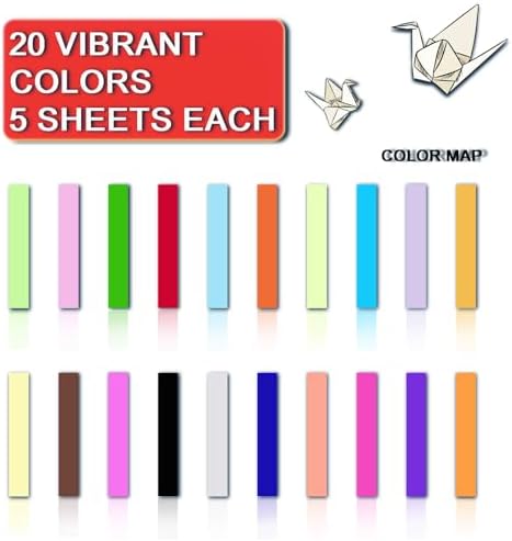 100 Sheets Origami Paper 20 Color Double Sided Origami Paper 8x8 - Image 4