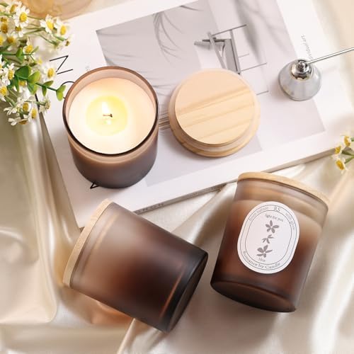 REISEN 12 Pcs 10oz Gradient Amber Candle Jars for Candle Making Kit - Image 6