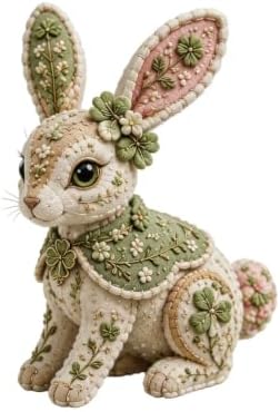 Forest DIY Patchwork Kit, DIY Fabric Animal Craft Kit, Forest Guardians Sewing Kit with Fabric & Accessories, Doll Making Set, Handmade Decor Ornament Gift for Craft Lovers (Rabbit) by Unknown