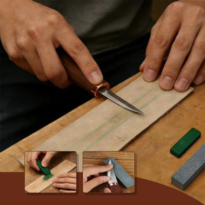 21-Piece Wood Carving Tools Kit - Complete Whittling Set with Detail Knives, Hook Knives, Sharpening Stone, Basswood Blocks & Cut Resistant Gloves for Beginner & Advanced Wood - Image 6