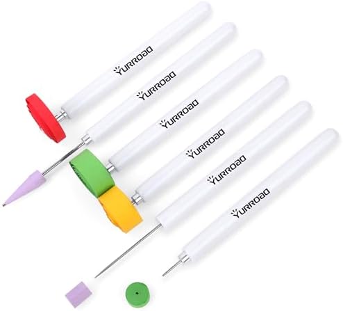 6-Piece Multi-Size Quilling Pen Set for 3mm-10mm Paper Strips, White by YURROAD