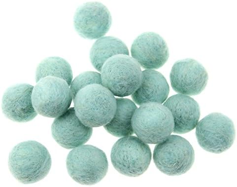 Zasy 30mm Needle Wool Felt Balls Foam Filled Wool Felt Pom Pom Home Decor DIY (Mint) - Image 3