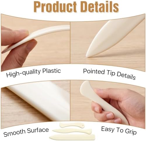 Lainballow 30 Pcs Bone Folders, Plastic Bone Folder Tool, Paper Creaser Scrapbooking Tool, Folding Bookbinding Tools, Scoring Tools for DIY Paper Crafts Scrapbooking Handmade Leather Burnishing - Image 3