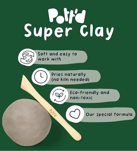 Pott'd Mini Pottery Kits | Air Dry Clay Pottery Kit for Adults | Includes Paints, Brushes, and Potters Tools | FREE online step-by-step tutorial | Perfect for Beginners | Bring The Studio To Your Home - Image 5