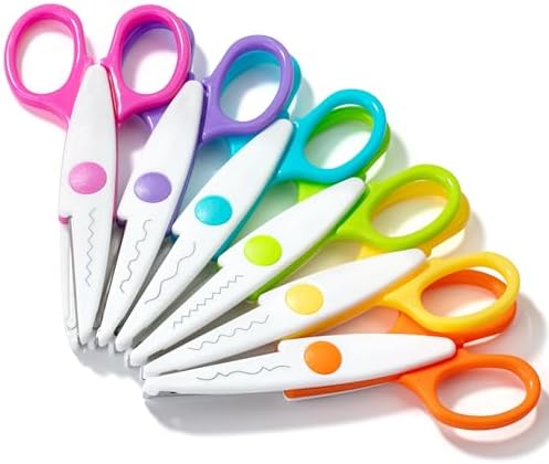 Mr. Pen- Craft Scissors Decorative Edge, 6 Pack, White & Vibrant by MrPen