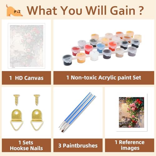 Reivworl Cat Paint by Numbers Kits for Adults, Cat Paint by Number for Adult, Painting by Number Kits for Gifts and Wall Decor 16x20Inch - Image 6
