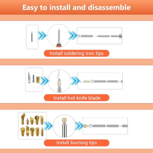 Wood Burning Kit, 23pcs Wood Burning Pen Adjustable Temperature 200-450°C - Image 6