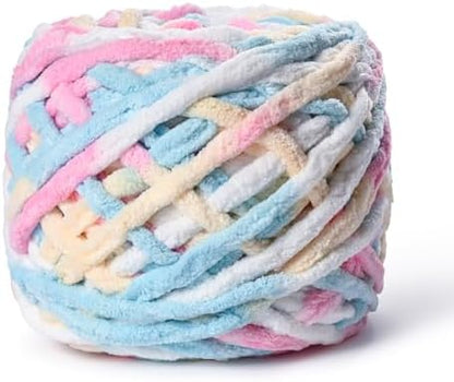 Plush Chenille Chunky Yarn 100g (49.2yd) - Fluffy Velvet Yarn Crochet for Blanket Knitting and Crocheting - Baby Yarns for Crocheting Soft - Amigurumi Yarns (Candy Color) by OMoiut