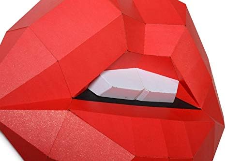 Woman Lips DIY Paper Craft Kit，Pre Cut 3D Papercraft for wall decoration, Creattive 3D Low Poly Puzzle wall deco,Multi Color Options,Accessories Included, with Quality Paperstock ，100% Recycled… - Image 5