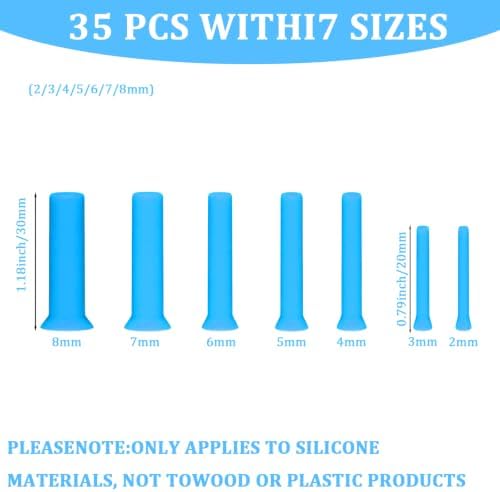 Resin Hole Maker 35 Pcs 7 Sizes Drill-Free Silicone Inserts for Epoxy Resin - Image 3
