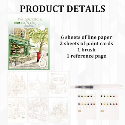 Breathly Watercolor Kit, Watercolor Workbook for Adults Beginner, Creative Stress Relief Art Sessions, Portable Painting Kit for Outdoor Sketching and Travel - Image 3