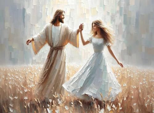Jesus Paint by Numbers Kit for Adults Framed Canvas 12X16 in, Frameworkless by FairylandJinWenn