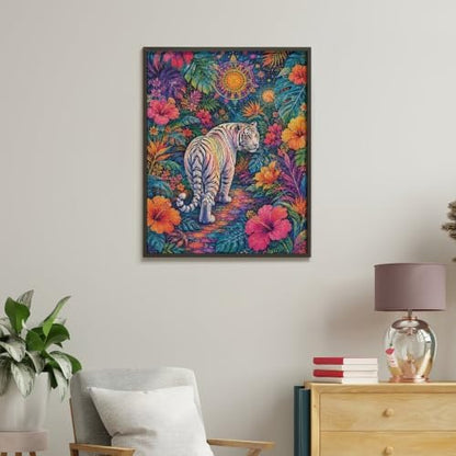 Bozfoxa Paint by Numbers Kit for Adults Beginner Tropical White Tiger - Image 5