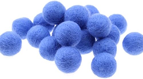 Zasy 30mm Needle Wool Felt Balls Foam Filled Wool Felt Pom Pom Home Decor DIY (Blue) by Zasy