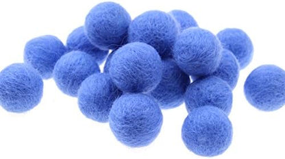 Zasy 30mm Needle Wool Felt Balls Foam Filled Wool Felt Pom Pom Home Decor DIY (Blue) by Zasy