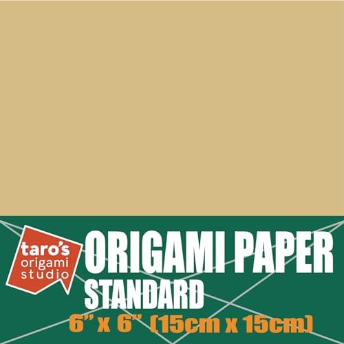 [Taro's Origami Studio] Standard 6 Inch One Sided Single Color (Ivory) 50 Sheets (All Same Color) Square Easy Fold Premium Japanese Paper for Beginner (Made in Japan) - Image 2