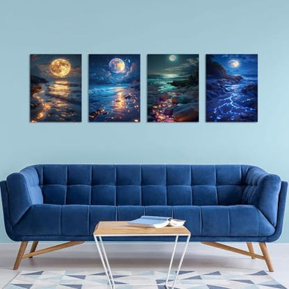 DOTSOPS 4 Pcs Moon Lake Diamond Painting Kits for Adults Art Painting Kits - Image 6