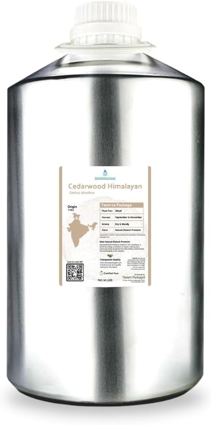 Nature Packaged Cedarwood Himalayan Essential Oil - 100% Pure Steam Distilled Natural Cedarwood Himalayan Oil (Aceite de Cedro) from Natural Biotech NBT India for Aromatherapy & DIY Projects - 22lbs