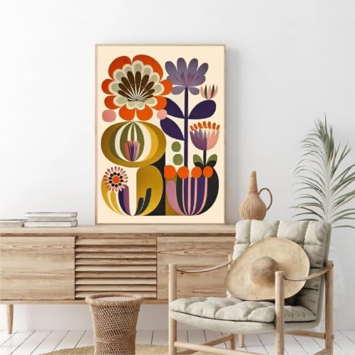 Clendo 6 Packs Floral Paint by Numbers Kit for Adults, Easy Flowers Paint by Number for Adults Beginner, DIY Painting by Numbers Canvas for Home Decor 8 x 12 Inch（Without Frame） - Image 6