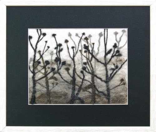 Wizardi Beginner Needle Felting Kit for Adults - Thistle. Floral Felting Kit 8,66x6,69 Inches. Felting Tools. Wool Felting Supplies. Felt Crafts. Wool Felt. V-68C Charivna Mit by Wizardi