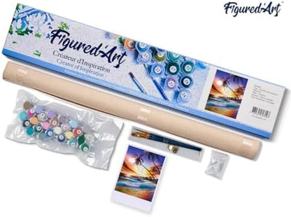 Figured'Art Paint by Numbers Kit for Adults Storm on The Beach 16"x20" - Craft Art Painting DIY Kit Rolled Canvas Without Frame - Image 5