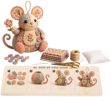 Sewing Project Kits with Fabric - Handmade Mouse Ornament by Unknown