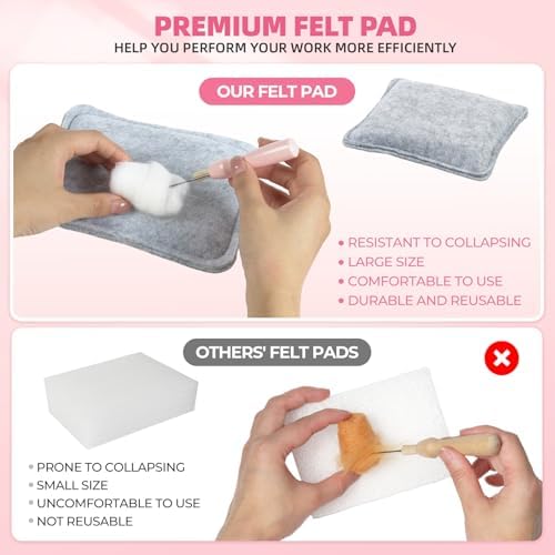 MOREJMTT Needle Felting Kit, 6 PCS Animal Needle Felting Beginner Kits, Wool Felt Needle Felting Tools Foam Pad, Craft Party Supplies for Beginners Adult(6pack Axolotl) - Image 5