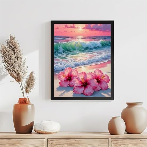 TCDZMYGS Stamped Cross Stitch Kits for Beginners-Flower Beach,12x16in - Image 4